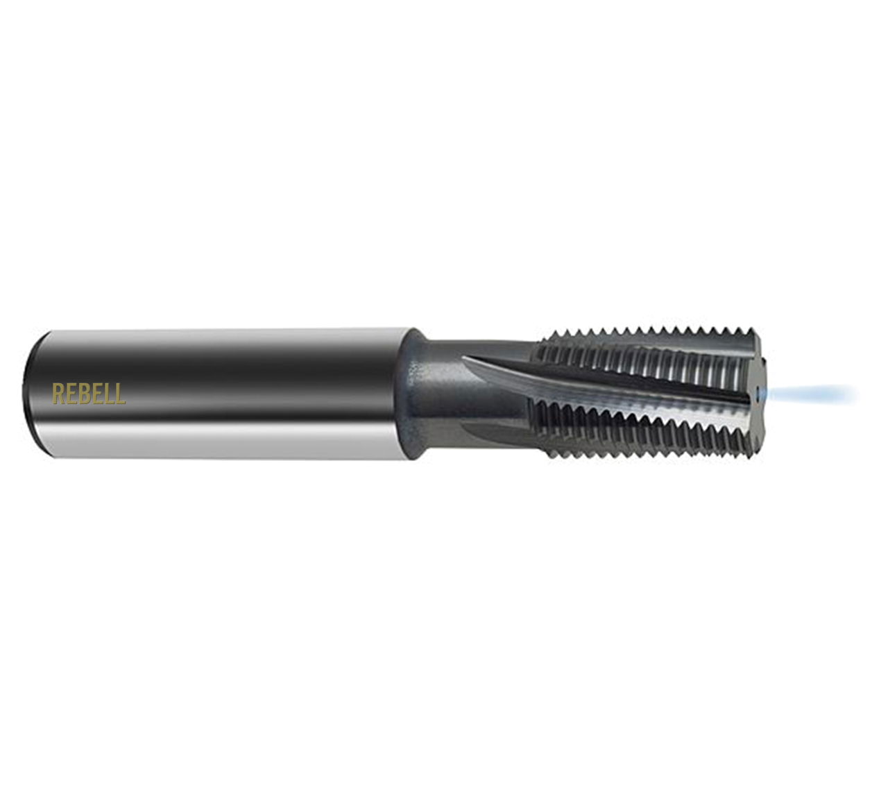 REBELL Mehrbereichs-Gewindefräser mit Kühlkanal MF 9,95 x 1,5 VHM TICN - Zylinderschaft R 15° RSP - Schaft HA - Typ HM-FM-TiCN REBELL Mehrbereichs-Gewindefräser mit Kühlkanal MF 9,95 x 1,5 VHM TICN - Zylinderschaft R 15° RSP - Schaft HA - Typ HM-FM-TiCN
