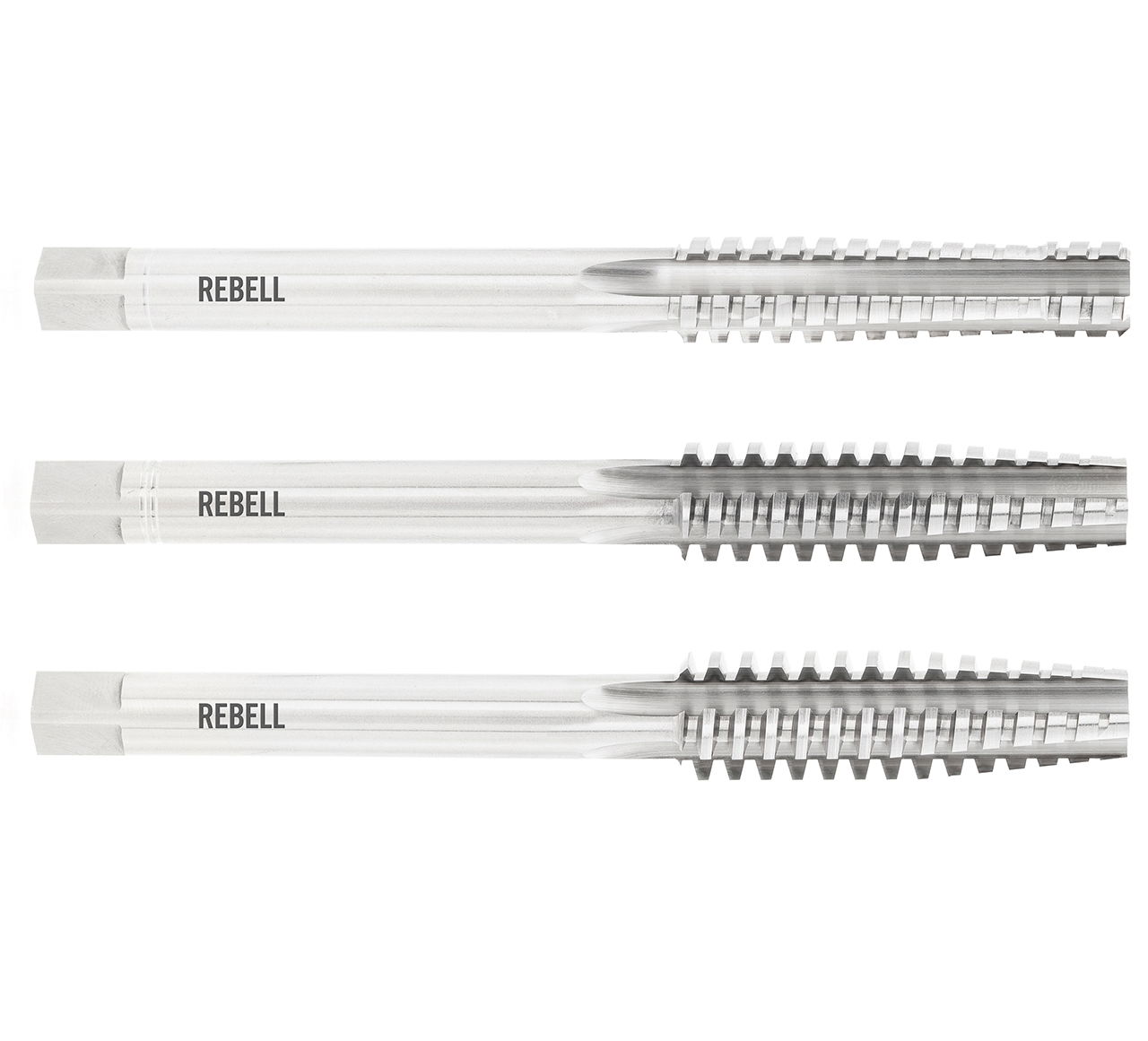 REBELL Handgewindebohrer 3-tlg. Satz Vorschneider mit Führungszapfen TR 16 x 4 LH 7H HSS - gerade genutet - Werksnorm - Typ N REBELL Handgewindebohrer 3-tlg. Satz Vorschneider mit Führungszapfen TR 16 x 4 LH 7H HSS - gerade genutet - Werksnorm - Typ N