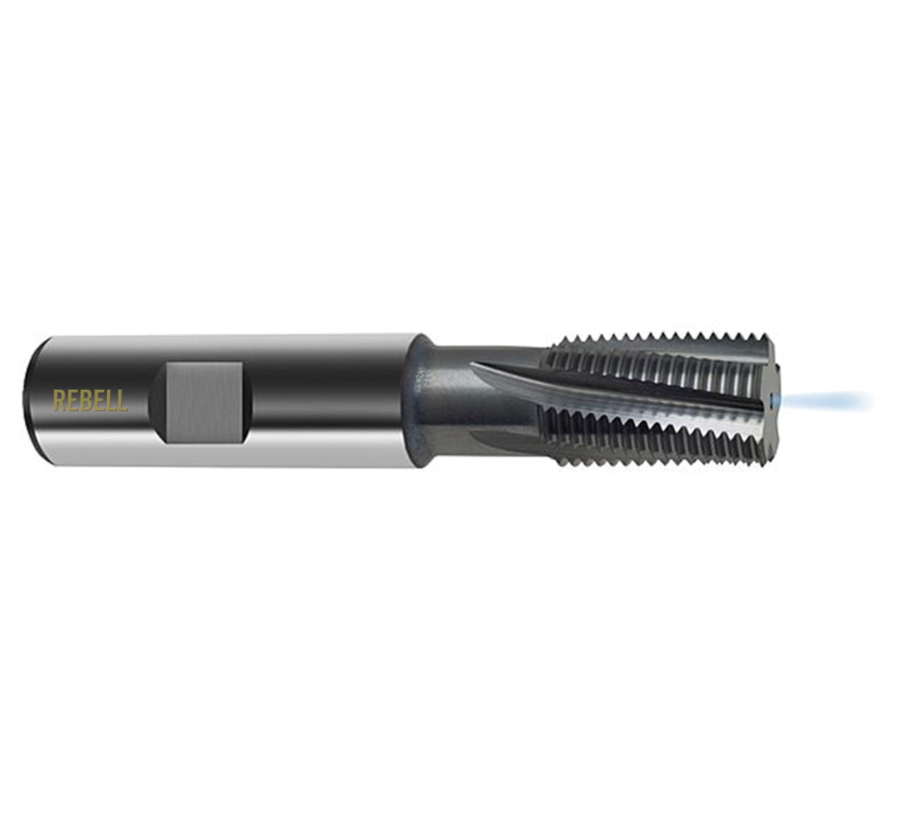 REBELL Mehrbereichs-Gewindefräser mit Kühlkanal MF 9,95 x 1,5 VHM TICN - Zylinderschaft R 15° RSP - Schaft HB - Typ HM-FM-TiCN REBELL Mehrbereichs-Gewindefräser mit Kühlkanal MF 9,95 x 1,5 VHM TICN - Zylinderschaft R 15° RSP - Schaft HB - Typ HM-FM-TiCN