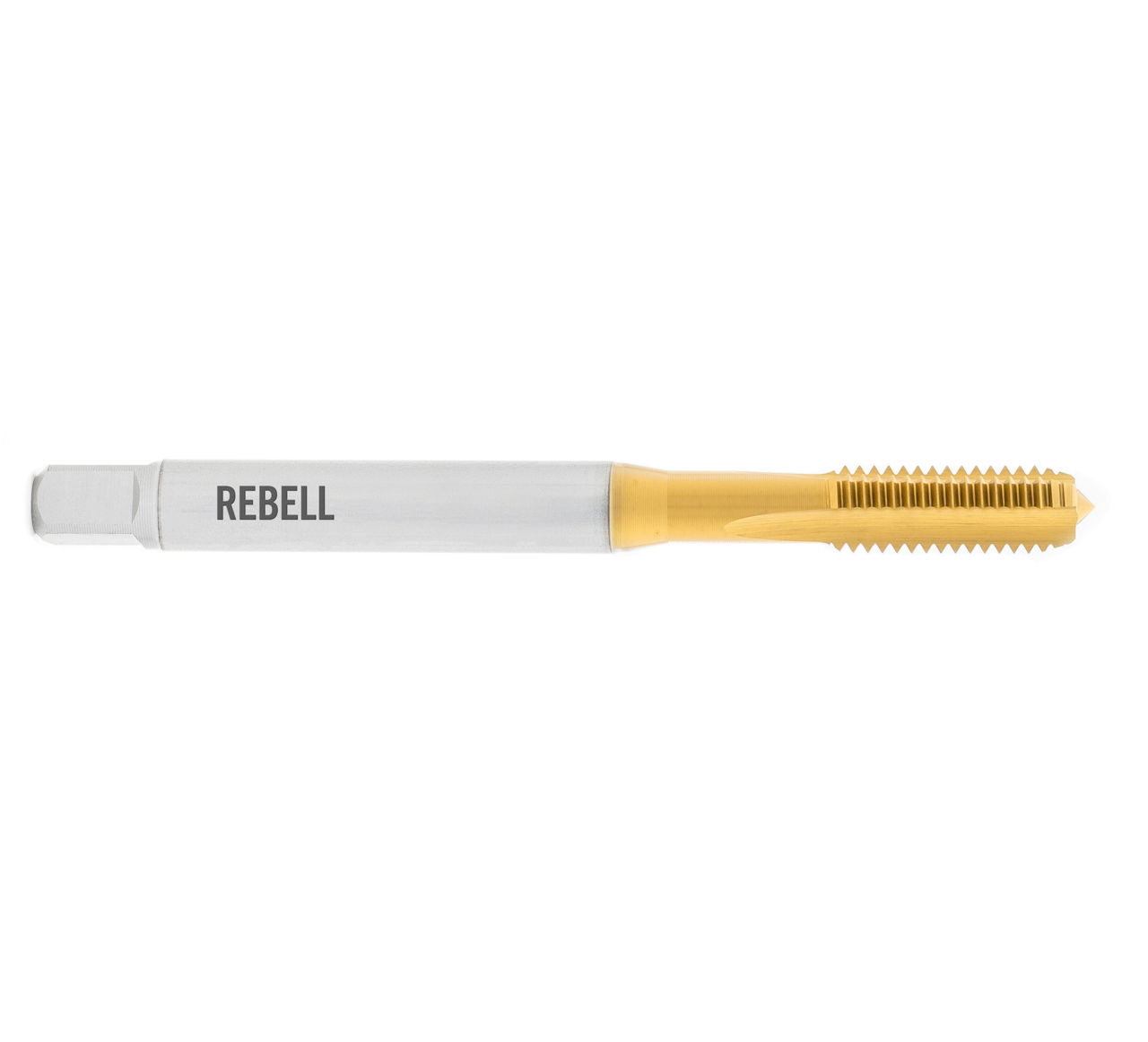 REBELL Maschinengewindebohrer M 3 x 0,5 RH ISO 2X (6HX) HSSE TIN - Form C gerade genutet - DIN 2184-1 - Typ GG REBELL Maschinengewindebohrer M 3 x 0,5 RH ISO 2X (6HX) HSSE TIN - Form C gerade genutet - DIN 2184-1 - Typ GG